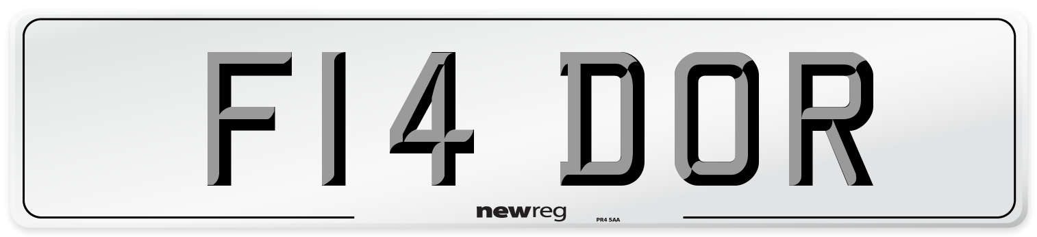 F14 DOR Number Plate from New Reg